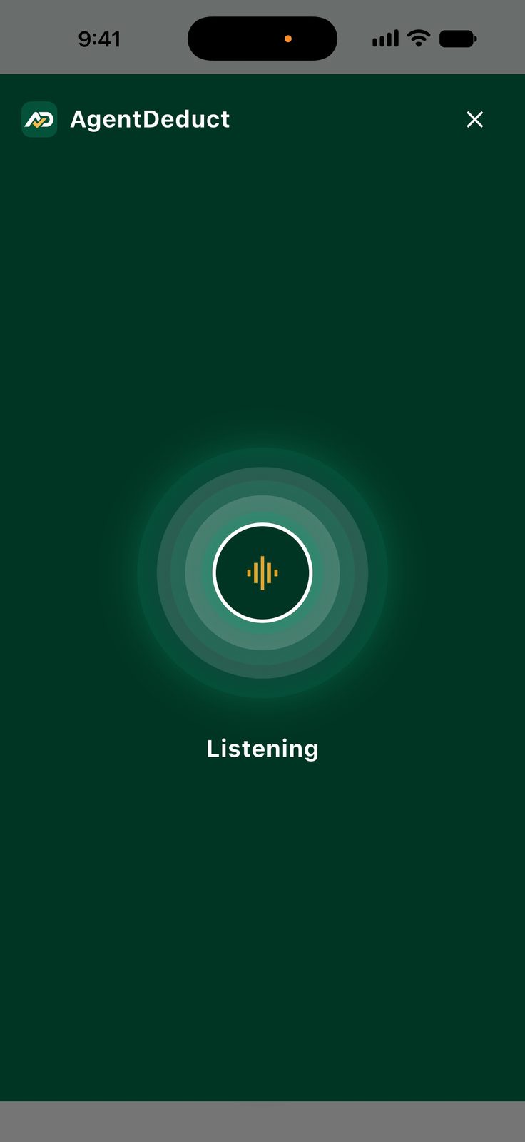 AgentDeduct talk capture listening screen